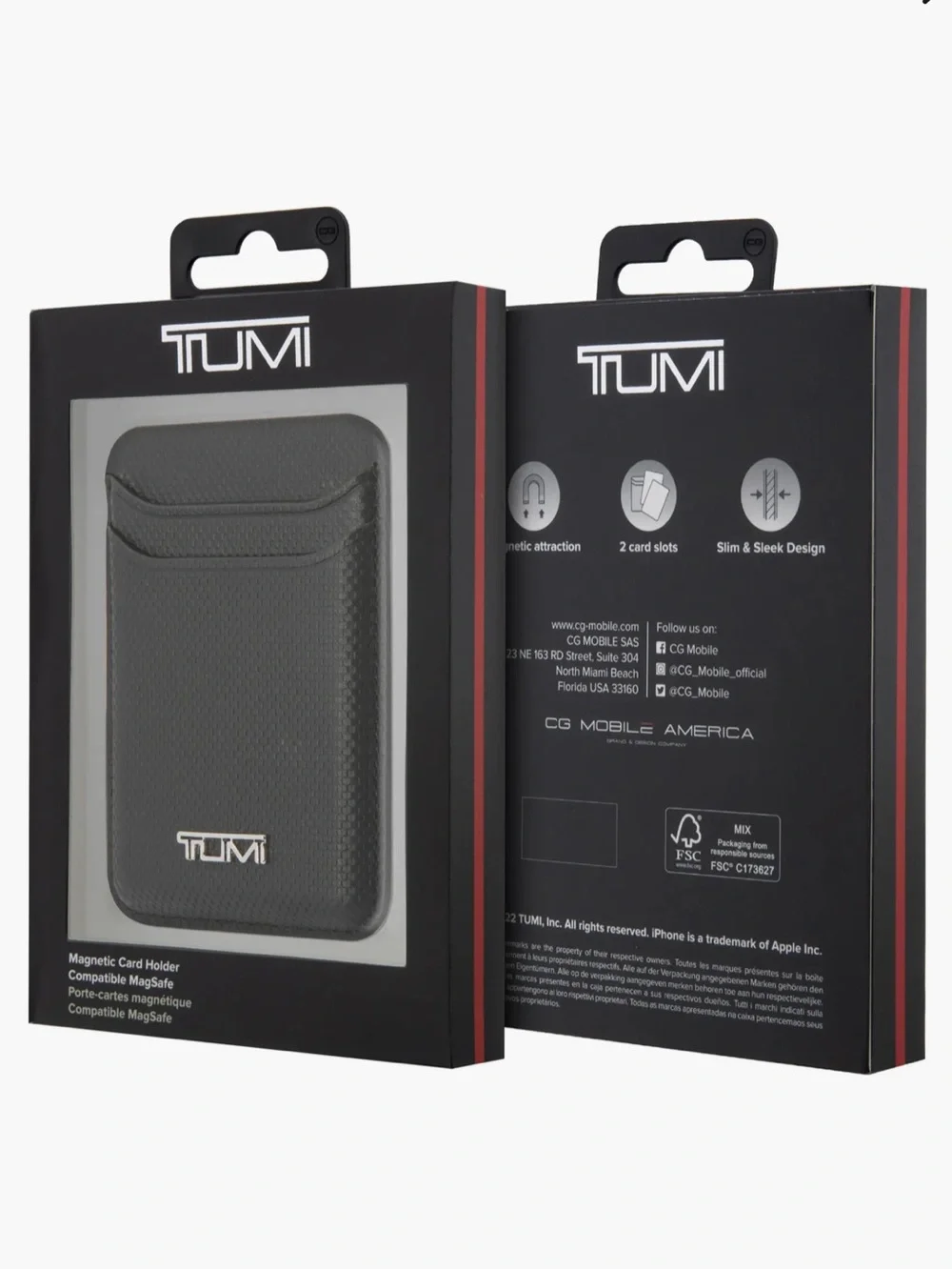 Tumi Black Leather Card Holder MagSafe